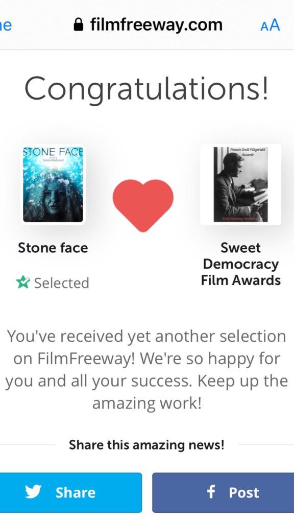 sanda mlađanović nagrade kratki film stone face