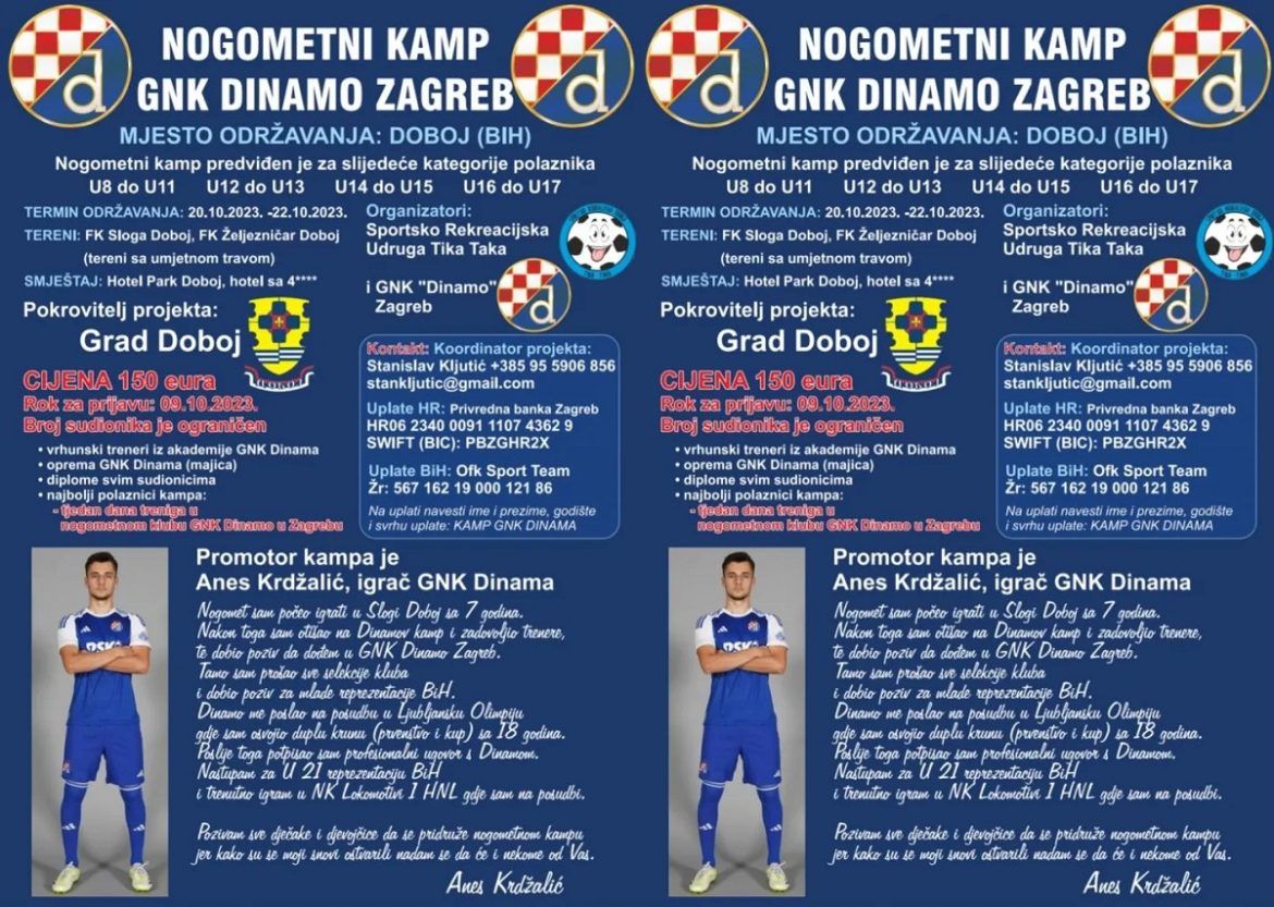 gnk dinamo kamp u doboju 2023