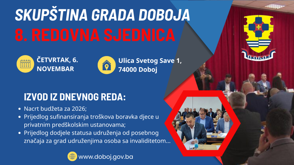 8 redovna sjednica skupštine grada doboja